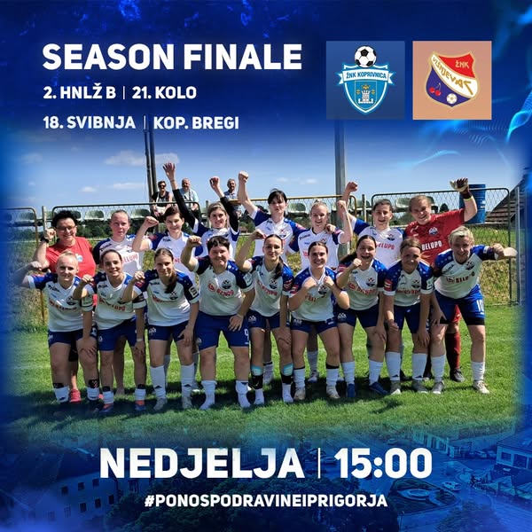 SENIORKE - Ženski nogometni klub Koprivnica slavi titulu 2. HNLŽ Skupine B!